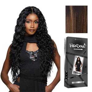 imageSensationnel HexDoll 13X4 Lace Wig  Morticia Lacefrontal Glueless Synthetic with Natural Density Preplucked Hairline 1 JETBLACKBALAYAGEHAZELNUT