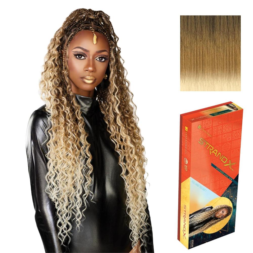 imageSensationnel Strand X Full Braided Lacewig  Unit 1 Boho Braid Style Hand Tied Kanekalon HD Glueless Wig 1 JETBLACKSM427613