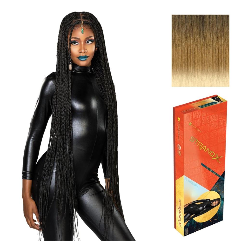 imageSensationnel Strand X Full Braided Lacewig  Unit 2 Box Braid Style Hand Tied Kanekalon HD Glueless Wig 1 JETBLACKSM427613