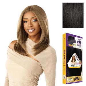 imageSensationnel Butta Lace Precut Wig  Unit 21 Glueless Extra Wide 5 Inch Deep Parting Synthetic Pre Tweezed Smaller Knot Hairline 1 JETBLACK1B OFFBLACK