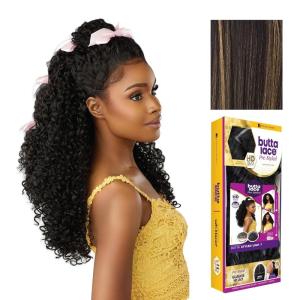 imageSensationnel Butta Lace Prestyled Wigs  Unit 7 Glueless 13x4 Hand Tied Deep Lace Part Synthetic Preplucked Hairline 1 JETBLACKBALAYAGEGOLD