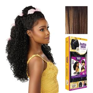 imageSensationnel Butta Lace Prestyled Wigs  Unit 7 Glueless 13x4 Hand Tied Deep Lace Part Synthetic Preplucked Hairline 1 JETBLACKBALAYAGESUNKISSED