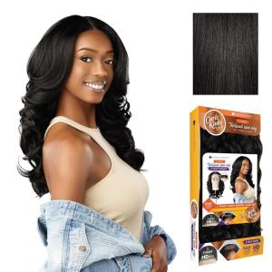 imageSensationnel Curls Kinksandco Kinkyedges Wig  Kinky Barrel Curl 20 Inch Y Part Lace Natural Kinkytexture Edged Hairline for Natural 3B to 4C Hair Textures 1 JETBLACK1B OFFBLACK