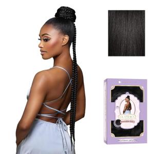 imageSensationnel Glamora Glam Updo Hairpiece  Unit 4 Ready to Wear Synthetic Bun with Adjustable Drawstring Cap 1 JETBLACK1B OFFBLACK
