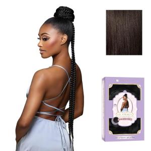 imageSensationnel Glamora Glam Updo Hairpiece  Unit 4 Ready to Wear Synthetic Bun with Adjustable Drawstring Cap 1 JETBLACK2 DARKBROWN