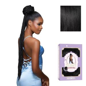 imageSensationnel Glamora Glam Updo Hairpiece  Unit 5 Ready to Wear Synthetic Bun with Adjustable Drawstring Cap 1 JETBLACK1 JETBLACK