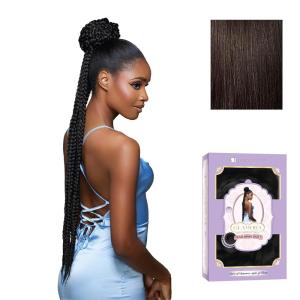 imageSensationnel Glamora Glam Updo Hairpiece  Unit 5 Ready to Wear Synthetic Bun with Adjustable Drawstring Cap 1 JETBLACK2 DARKBROWN