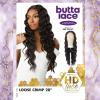image:imageSensationnel Butta Lace Hhm Wigs  Loose Crimp 28 Inch Human Hair Blend Extra Wide 5 Inch Parting Preplucked Hairline Glueless Lacefront BALAYAGEPLATINUMFLAMBOYAGESAND