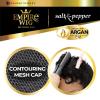 image:imageSensationnel Empire Human Hair Wig  Salt And Pepper Flora Contouring Mesh Cap Heat Safe 1 JETBLACKRED