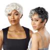 image:imageSensationnel Empire Human Hair Wig  Salt And Pepper Flora Contouring Mesh Cap Heat Safe 1 JETBLACKM51