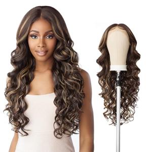image:imageSensationnel Butta Lace Wigs  Unit 32 Extra Wide 5 Inch Deep Parting Synthetic Preplucked Hairline Glueless Lacefront 1 JETBLACK1B OFFBLACK