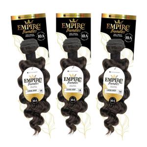 image:imageSensationnel Empire bundles loose deep 10a tangle shed free human hair for weaving and sew in styles  3 pack 10 inch NATURALNATURALBLACK