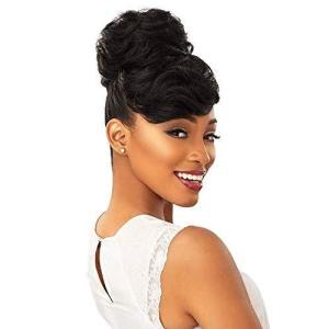 image:imageSensationnel Instant Bun With Bang  Carla Synthetic Up Do Wig Piece 1 JETBLACKF1B30