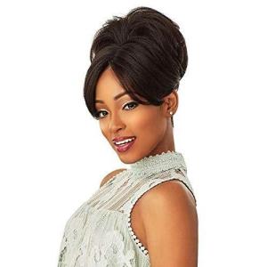 image:imageSensationnel Instant Bun With Bang  Evonne Synthetic Up Do Wig Piece 1 JETBLACKF430