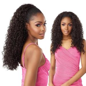 image:imageSensationnel Instant Weave Half Wig  15 Synthetic Blendwig Adjustable Drawstring for Seamless Hair Blending 1 JETBLACK2 DARKBROWN