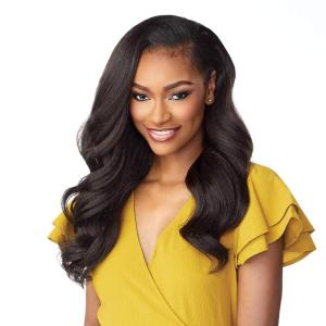 image:imageSensationnel Instant Weave Half Wig  4 Synthetic Blendwig Adjustable Drawstring for Seamless Hair Blending 1 JETBLACK1 JETBLACK