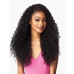 image:imageSensationnel Instant Weave Half Wig  5 Synthetic Blendwig Adjustable Drawstring for Seamless Hair Blending 1 JETBLACK1B OFFBLACK