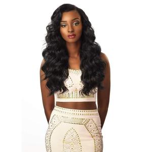 image:imageSensationnel Instant Weave Half Wig  Dee Synthetic Wig Cap for Seamless Hair Blending 1 JETBLACK2 DARKBROWN