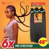 image:imageSensationnel Xpression Prestretched Braiding Hair  6x Braid 48 Inch All Kanekalon Flame Retardant Synthetic for Box Braids and Twists 1 JETBLACK1 JETBLACK