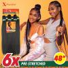 image:imageSensationnel Xpression Prestretched Braiding Hair  6x Braid 48 Inch All Kanekalon Flame Retardant Synthetic for Box Braids and Twists 1 JETBLACK1 JETBLACK