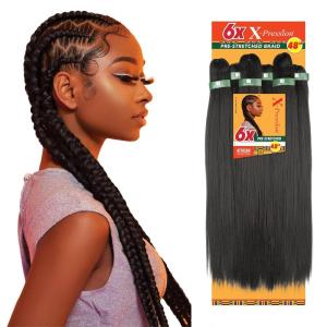 image:imageSensationnel Xpression Prestretched Braiding Hair  6x Braid 48 Inch All Kanekalon Flame Retardant Synthetic for Box Braids and Twists 1 JETBLACKSM1B27