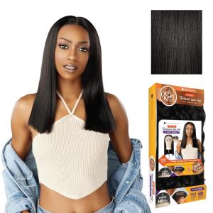 image:imageSensationnel Curls Kinksandco Kinkyedges Wig  Kinky Silk Pressed 18 Inch Y Part Lace Natural Kinkytexture Edged Hairline for Natural 3C to 4C Hair Textures 1 JETBLACK1B OFFBLACK