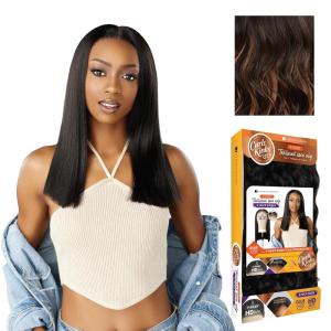 image:imageSensationnel Curls Kinksandco Kinkyedges Wig  Kinky Silk Pressed 18 Inch Y Part Lace Natural Kinkytexture Edged Hairline for Natural 3C to 4C Hair Textures 1 JETBLACKF1B30