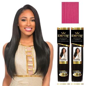 image:imageSensationnel Empire yaki human hair  Tangle Free Weaving for Quick Weave and Sew in Styles for Faux Highlights and Fauxmiddlepart Leave Out  2 Pack 14 inch T227613HOTPINK