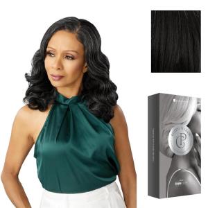 image:imageSensationnel Platinum Glow 13X6 Wig  Nadine Lacefrontal Glueless human hair blend Preplucked Hairline 1 JETBLACKSILVERWHISPER