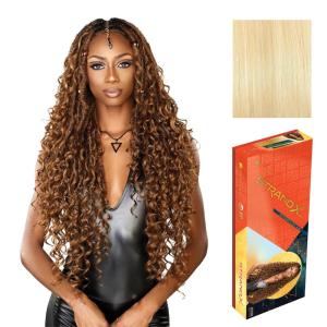 image:imageSensationnel Strand X Full Braided Lacewig  Unit 4 Hand Tied Boho Braid Style Kanekalon HD Glueless Wig 1 JETBLACK613 BLONDE