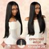image:imageSensationnel Crowned Edge Widows Peak Lacewig  Straight 28 Inch Glueless 13x5 HD Lace Frontal Synthetic Wig with Preplucked Preshaped Hairline 1 JETBLACKBEIGEBLONDE