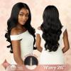 image:imageSensationnel Crowned Edge Widows Peak Lacewig  Wavy 26 Inch Glueless 13x5 HD Lace Frontal Synthetic Wig with Preplucked Preshaped Hairline 1 JETBLACK2 DARKBROWN