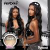 image:imageSensationnel HexDoll 13X4 Lace Wig  Roxane Lacefrontal Glueless Synthetic with Natural Density Preplucked Hairline 1 JETBLACK1B OFFBLACK