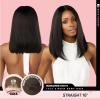 image:imageSensationnel Pearlish 13x4 Lace Frontal Wig  Straight 16 inch Soft Virgin Remy 15A Human Hair Glueless Bleached Knots and Preplucked 613 BLONDENATURALBLACK