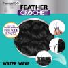 image:imageSensationnel PremToo Feather Crochet Braidinghair  Water Wave Human Hair Blend with Pre Seperated Strands for Boho Braids and Miracle Knots 14 inch 1 JETBLACK1 JETBLACK