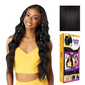 image:imageSensationnel Butta Lace Prestyled Wigs  Unit 9 Glueless 13x4 Hand Tied Lace Frontal Synthetic Preplucked Hairline 1 JETBLACK1B OFFBLACK
