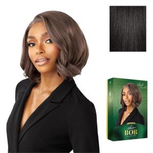 image:imageSensationnel Chicbob Lace Frontwig  Bob Unit 10 Face Framing Glueless Wig Wide 5 Inch Deep Part Synthetic Preplucked Hairline 1 JETBLACK1B OFFBLACK