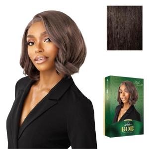 image:imageSensationnel Chicbob Lace Frontwig  Bob Unit 10 Face Framing Glueless Wig Wide 5 Inch Deep Part Synthetic Preplucked Hairline 1 JETBLACK2 DARKBROWN