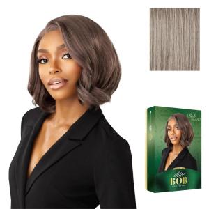 image:imageSensationnel Chicbob Lace Frontwig  Bob Unit 10 Face Framing Glueless Wig Wide 5 Inch Deep Part Synthetic Preplucked Hairline 1 JETBLACKOXIDIZEDSILVER