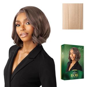 image:imageSensationnel Chicbob Lace Frontwig  Bob Unit 10 Face Framing Glueless Wig Wide 5 Inch Deep Part Synthetic Preplucked Hairline 1 JETBLACKPEARLBLONDE