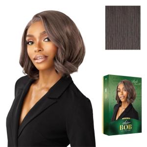 image:imageSensationnel Chicbob Lace Frontwig  Bob Unit 10 Face Framing Glueless Wig Wide 5 Inch Deep Part Synthetic Preplucked Hairline 1 JETBLACKSMOKYRICHBROWN