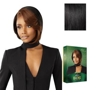 image:imageSensationnel Chicbob Lace Frontwig  Bob Unit 11 Face Framing Glueless Wig Wide 5 Inch Deep Part Synthetic Preplucked Hairline 1 JETBLACK1 JETBLACK