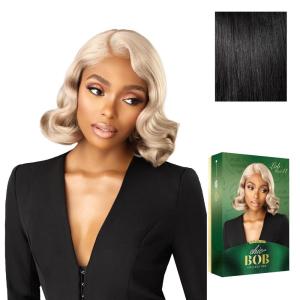 image:imageSensationnel Chicbob Lace Frontwig  Lob Unit 11 Face Framing Glueless Wig Wide 5 Inch Deep Part Synthetic Preplucked Hairline 1 JETBLACK1 JETBLACK