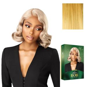 image:imageSensationnel Chicbob Lace Frontwig  Lob Unit 11 Face Framing Glueless Wig Wide 5 Inch Deep Part Synthetic Preplucked Hairline 1 JETBLACKHONEYBLONDE
