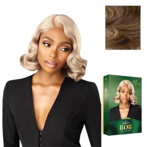 image:imageSensationnel Chicbob Lace Frontwig  Lob Unit 11 Face Framing Glueless Wig Wide 5 Inch Deep Part Synthetic Preplucked Hairline 1 JETBLACKLIGHTASHBROWN