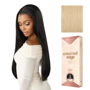 image:imageSensationnel Crowned Edge Widows Peak Lacewig  Straight 28 Inch Glueless 13x5 HD Lace Frontal Synthetic Wig with Preplucked Preshaped Hairline 1 JETBLACKBEIGEBLONDE