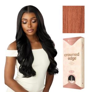 image:imageSensationnel Crowned Edge Widows Peak Lacewig  Wavy 26 Inch Glueless 13x5 HD Lace Frontal Synthetic Wig with Preplucked Preshaped Hairline 1 JETBLACKCHOCOLATECOPPER