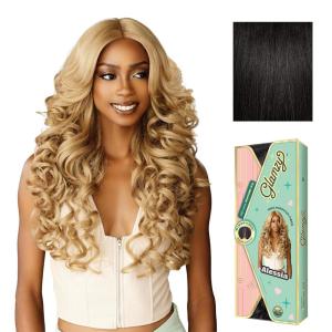 image:imageSensationnel Glamzy Lace Part Wig  Alessia Glueless Hand Tied Wider V Parting Synthetic Hair 1 JETBLACK1B OFFBLACK