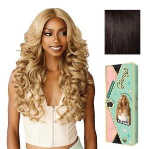 image:imageSensationnel Glamzy Lace Part Wig  Alessia Glueless Hand Tied Wider V Parting Synthetic Hair 1 JETBLACK2 DARKBROWN