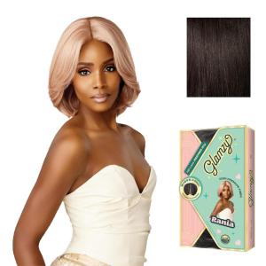 image:imageSensationnel Glamzy Lace Part Wig  Rania Glueless Hand Tied Wider V Parting Synthetic Hair 1 JETBLACK2 DARKBROWN